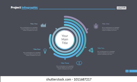 Five Doughnut Arcs Slide Template