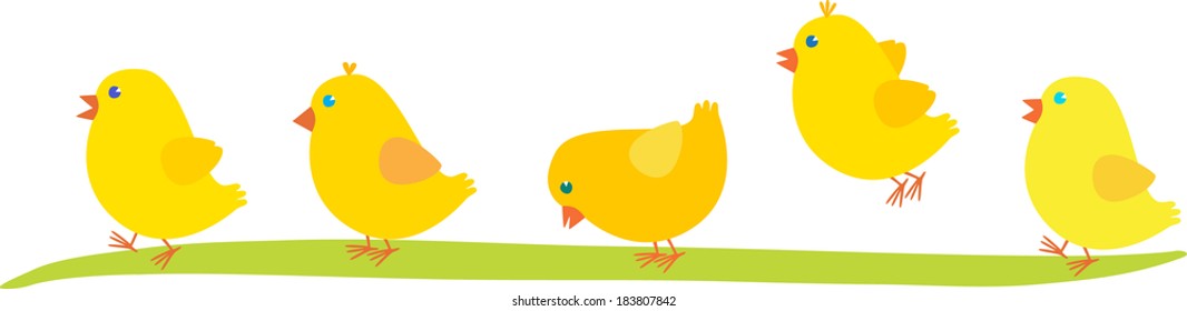 Five Easter Chickens  