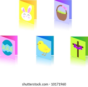 Five Easter greeting cards.