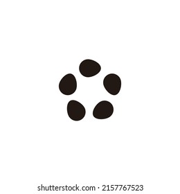 Five eggs polygon geometric symbol simple logo vector