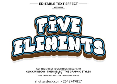 Five elements 3D editable text effect template