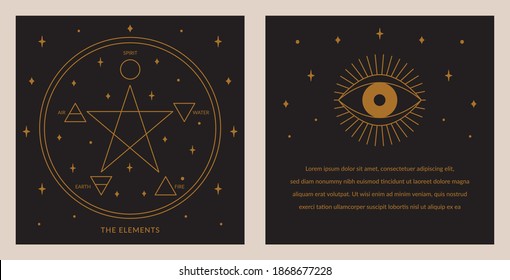 The Five Elements Card in Vector with Back Design.