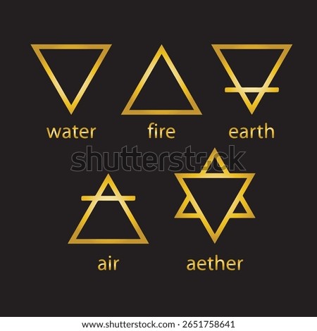 The five elements symbols fire, water, earth, air, and aether (or spirit void). Attain greater health, power, knowledge, wisdom and happiness.