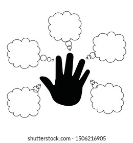 five elements vector. five steps. hand symbol