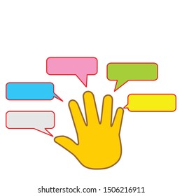 five elements vector. five steps. hand symbol