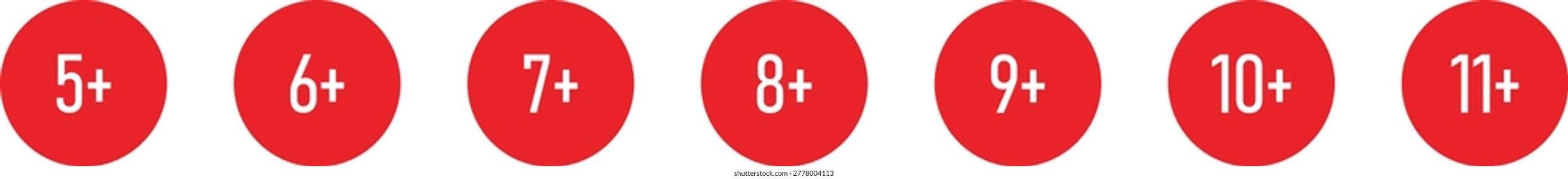 a five to Eleven years over icon  set 