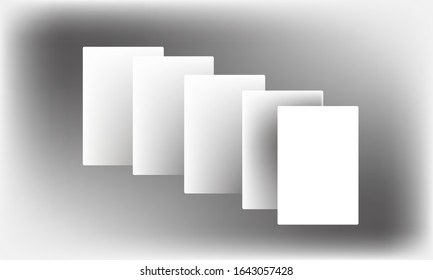 Five empty poker cards isolated on a gray background. Vector illustration. Eps 10