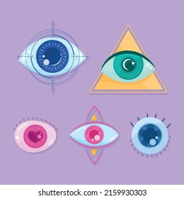 five eyes human set icons