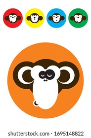 five faces of a cute monkey