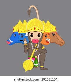 Five Faces Shri Hanuman Blessing - Indian God