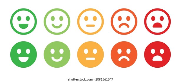 Five facial expression of feedback icon. Rating satisfaction vector illustration