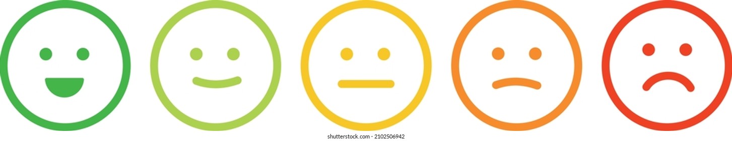 Five facial expression of feedback icon. Rating satisfaction vector illustration