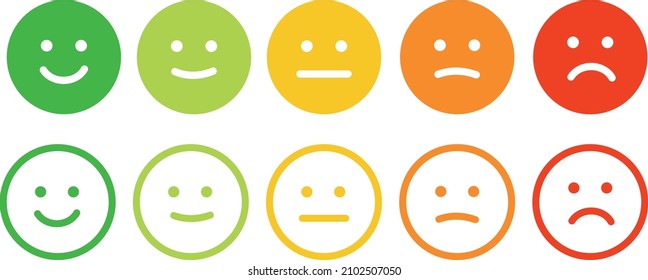 Five facial expression of feedback icon. Rating satisfaction vector illustration