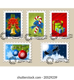 Five Festive Christmas and New Year Stamps