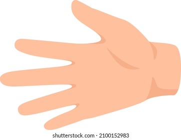 Five figers or open hand gesture icon. Illustration of human finger gesture five count vector isolated