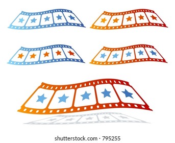 Five film strips (Vectors 40)