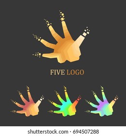 `Five Finger Hand Logo with Unique Shape and Color Alternative .