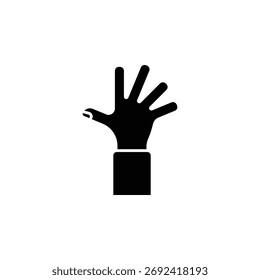 Icono de Vector de mano de cinco dedos. Estilo sólido del icono del gesto de la mano. uso perfecto para el logotipo, la presentación, el Sitio web, y más. estilo moderno del glifo del diseño del icono
