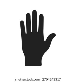 Five Finger Raise Hand Sign Gesture Sillouette