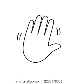 Five fingers gesture. High five hand icon