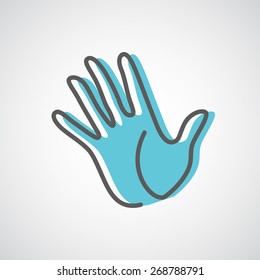 Five fingers hand creative concept icon.