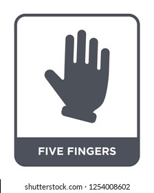 five fingers icon vector on white background, five fingers trendy filled icons from Hands and guestures collection, five fingers simple element illustration