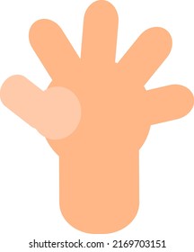 Five fingers, illustration, vector on a white background.
