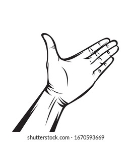 cinco dedos. ilustraciones de líneas vectoriales en blanco y negro  