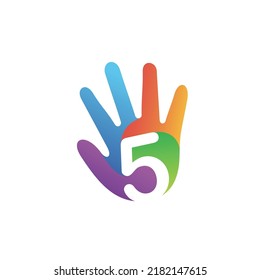 Five fingers logo design vector