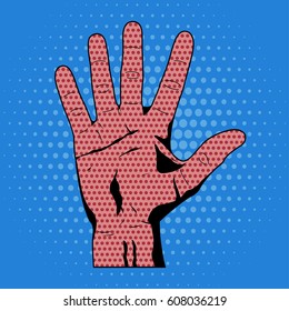 Five fingers pop-art
