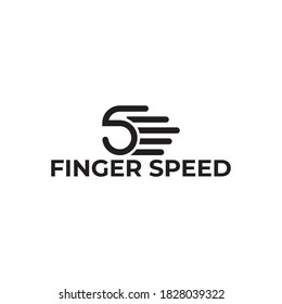 five fingers speed logo vector