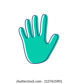 Five fingers waving gesture icon logo design illustration