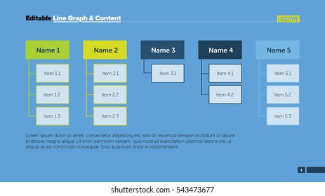 Five Flowcharts Slide Template