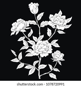 five flowers silhouette