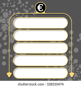 Five frames for your text and euro symbol