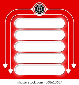 Five frames for your text and globe icon