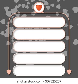 Five frames for your text and heart