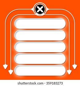 Five frames for your text and multiplication icon
