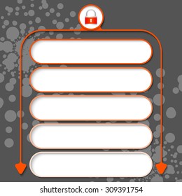Five frames for your text and padlock