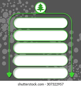 Five frames for your text and tree symbol