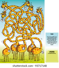 Five Giraffes Maze Game