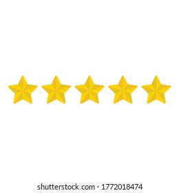 five gold stars rating.  Golden stars - best, top