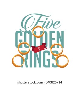 Five Golden Rings EPS 10 Vector Illustration