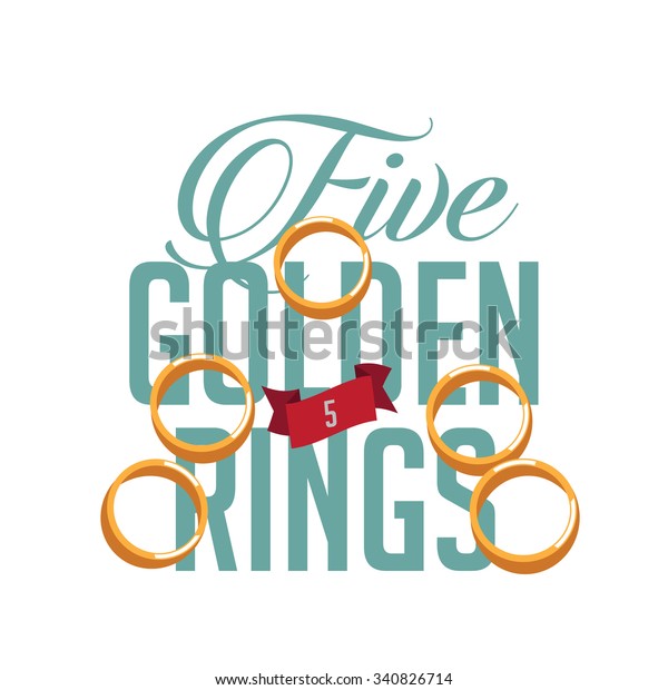 Five Golden Rings Eps 10 Vector Stock Vector (Royalty Free) 340826714