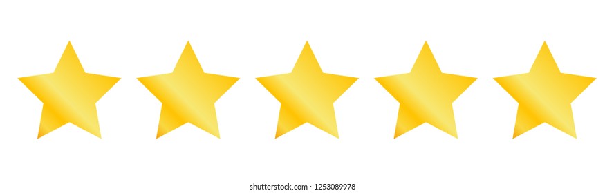 Five golden stars with gradient on white background. Vector illustration Flat design for business financial marketing banking advertising web concept cartoon illustration.