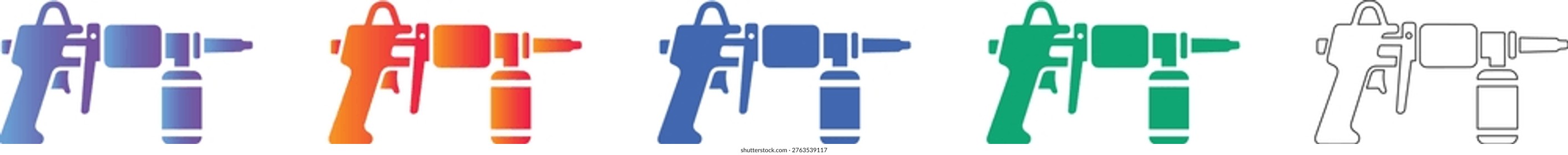 Five Gradient Industrial Glue Gun Icons