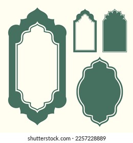 Five Green Islamic Ramadan Shape Collection