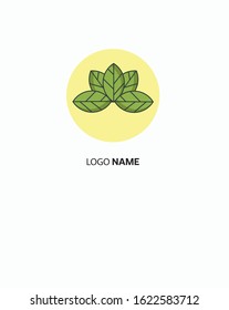 five green leaf logo. beauty and simple element