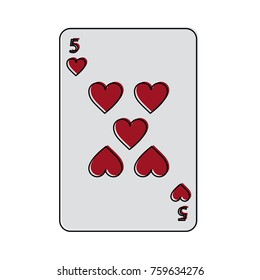 five of hearts french playing cards related icon image 
