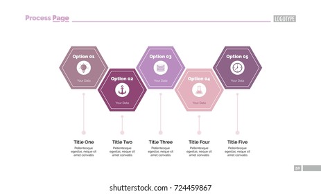 Five Hexagon Steps Slide Template